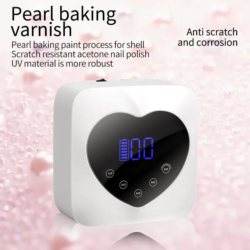 Power 72w Cordless LED Nail Lamp with Sparkle Diamond Light Rechargeable UV Lamp for Gel