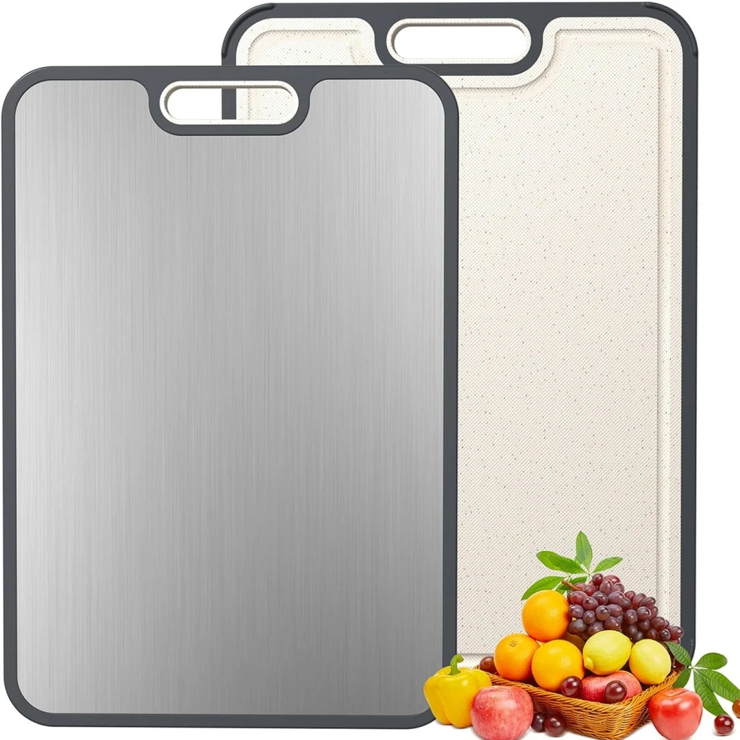 Double Sided Food Grade Pure Titanium Cutting Board with Antimicrobial and Built-in