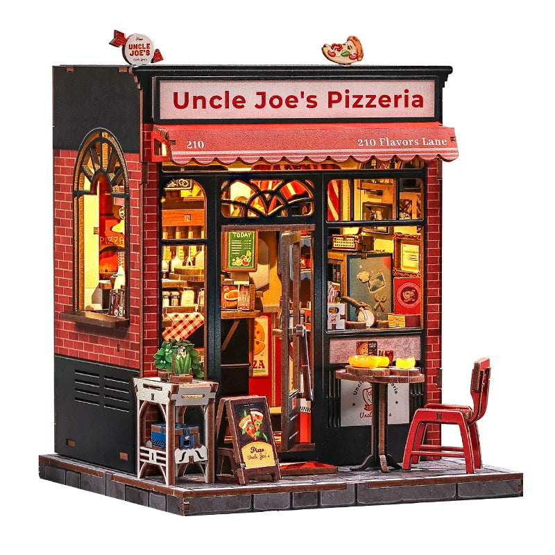 Top Gift DIY Book Nook 3D Wooden Puzzle Miniature House DIY Craft Kit Assembled Wooden Toy