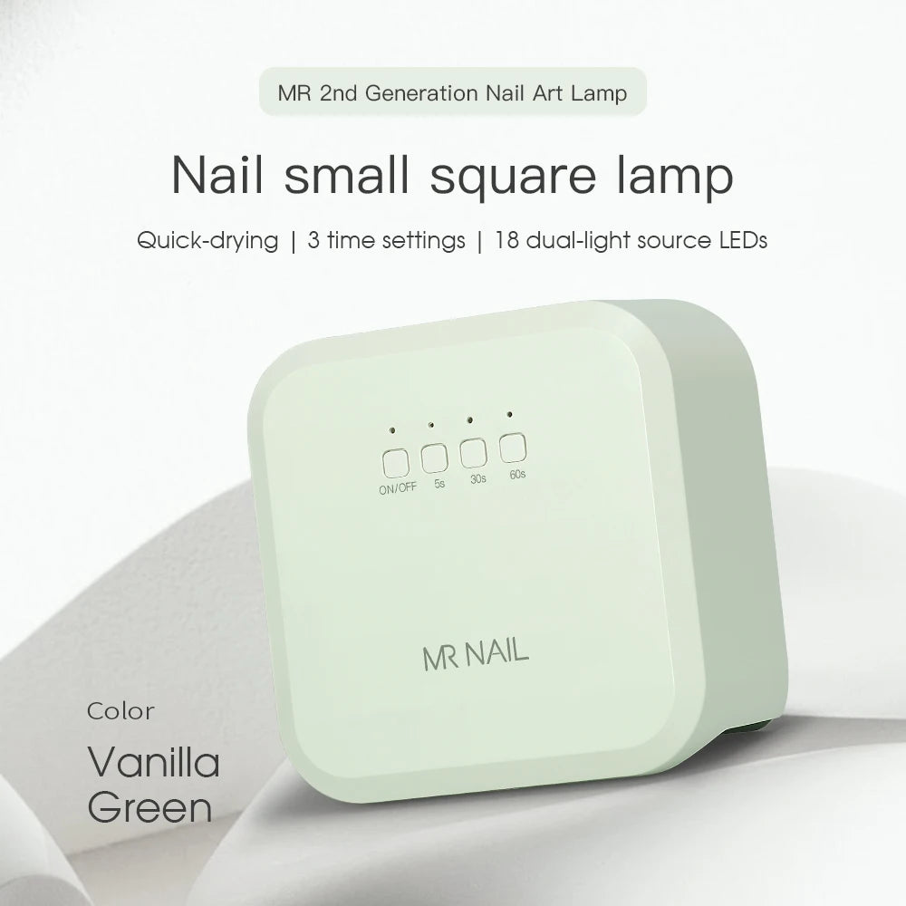 MR NAIL Quick-Drying UV Lamp Small Square LED Phototherapy Nail Art Tool Mini Plug-In