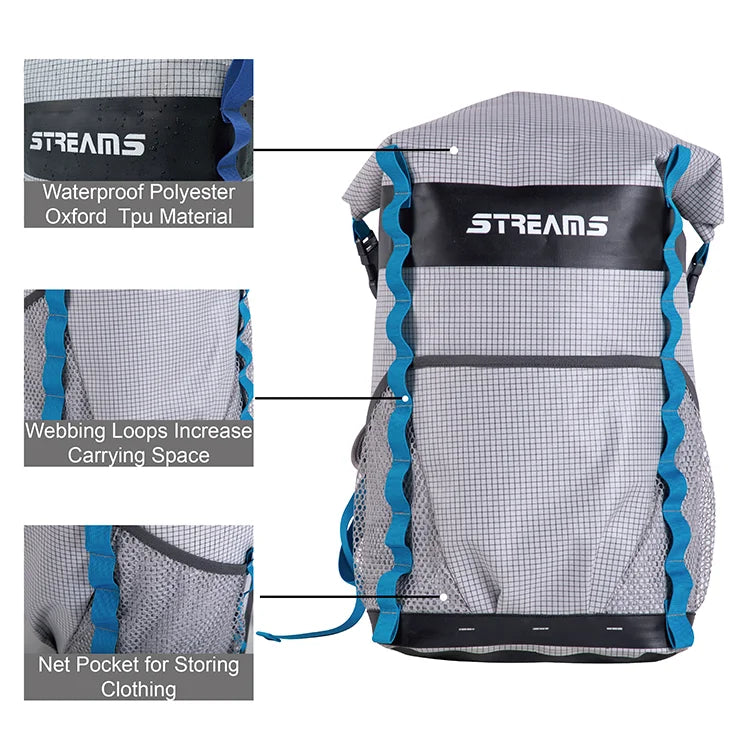 Customized Pvc Waterproof Dry Bag Hiking 55L Outdoor Camping Waterproof Bag Backpack