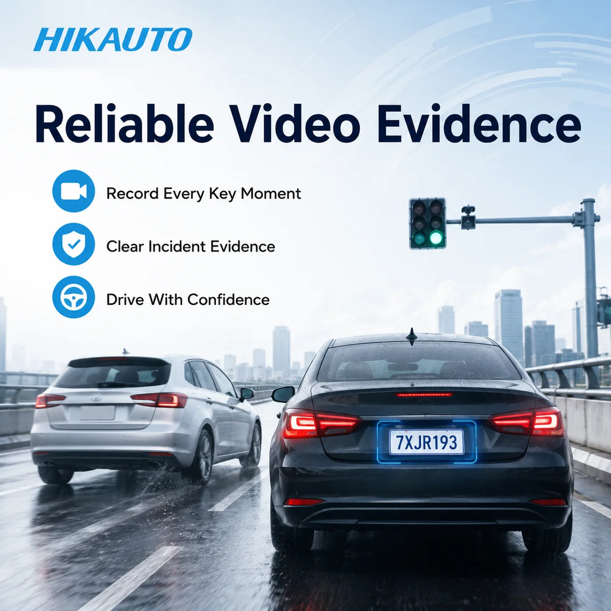 Reverse Safety 2K Front 1080P Rear 3 Inch Touch Screen WiFi GPS Voice Control Ready Dual