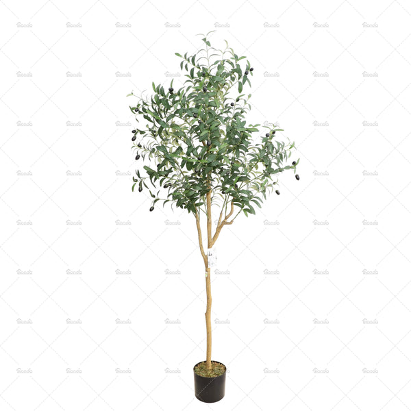 Large Greenery 6ft High 180cm Artificial Tree Olive Tree in Plastic Pot Olive Tree