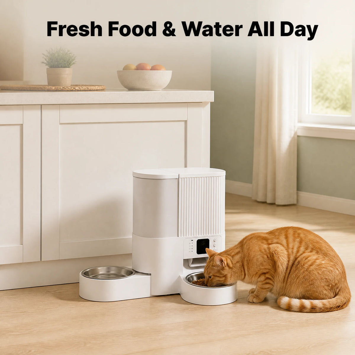 Smart 2-in-1 Automatic Pet Food and Water Feeder with 3MP Camera