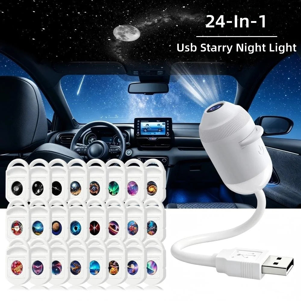 Premium G303 USB Starry Sky Galaxy Projector Lamp Romantic LED Night Light for Car