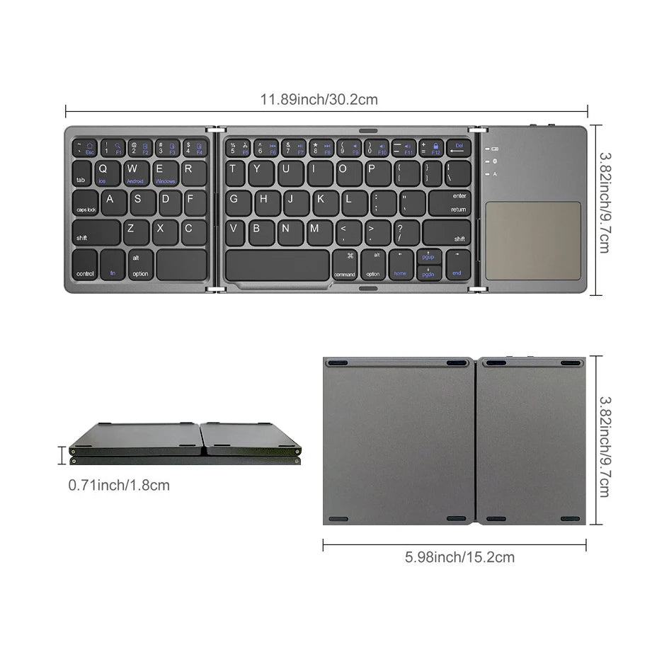 Portable Folding Mechanical Gaming Mini Blue Tooth Wireless Custom Foldable Keyboard