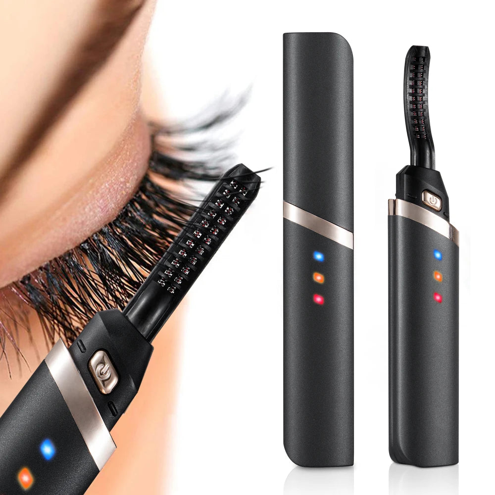 Sample Mini USB Rechargeable Plastic Electric Heated Eyelash Curler with 3 Temperature