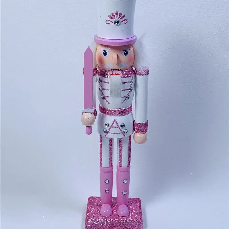 New Medium-Sized Pink Series 30cm Nutcracker Figurines, Christmas and New Year Ornaments