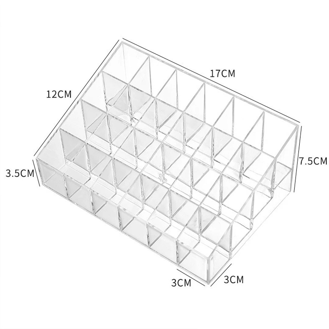 Clear Acrylic 2-Layer Lipstick Storage Box-Sustainable Portable Rectangular Organizer