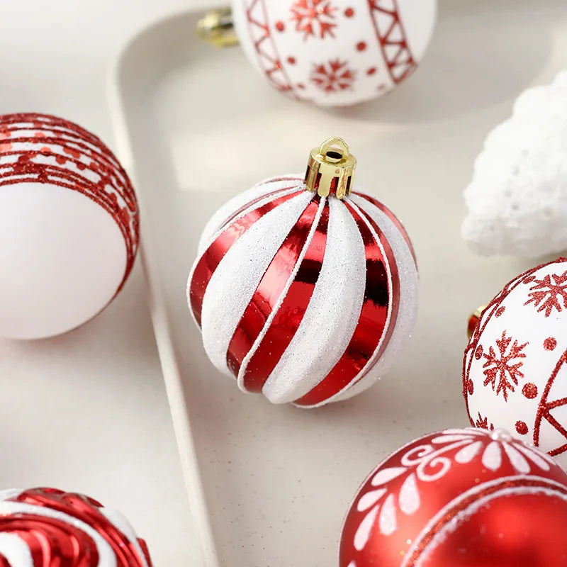 16-Piece Painted Christmas Ball Set Christmas Tree Ornaments