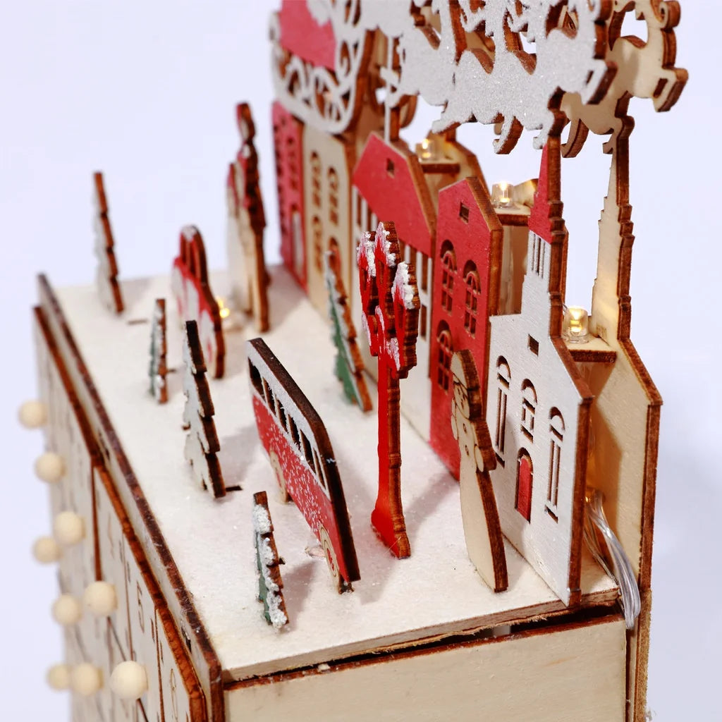 Creative Holiday 24 Days Wood Countdown Calendar Decoration Wooden Christmas Gifts Crafts
