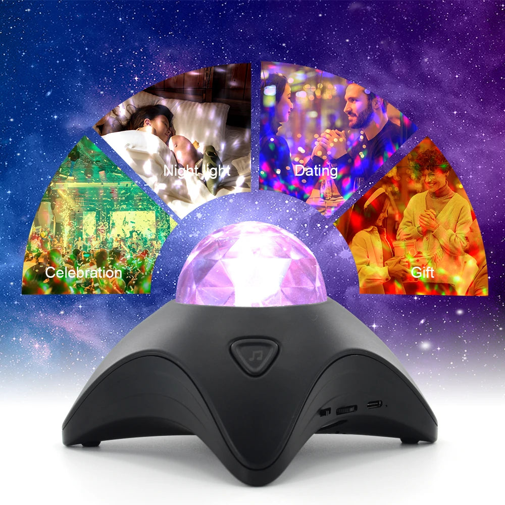 Starry G Galaxy Projector Night Light Laser Starry Sky & White Noise Music for Party