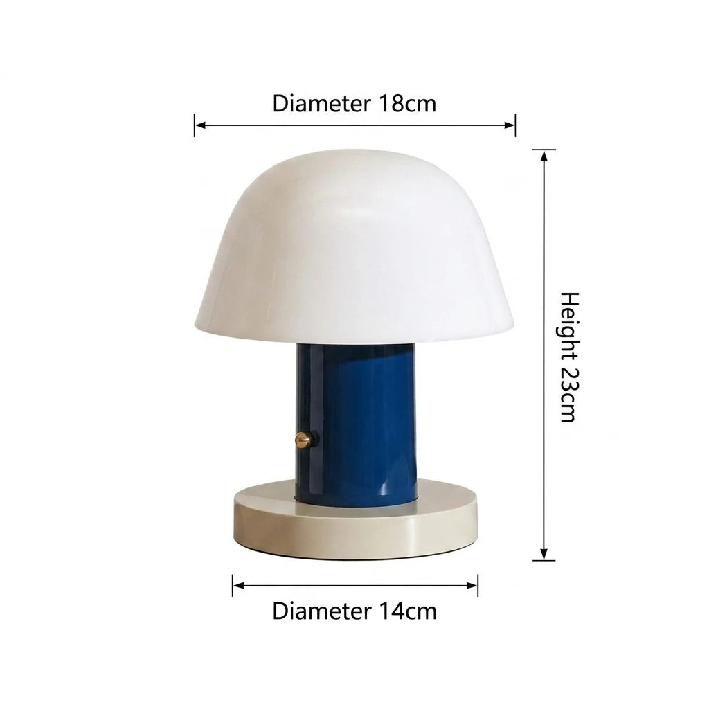 Danish Designer Mushroom Table Lamp Light Luxury Rechargeable Nordic Wireless Touch Retro