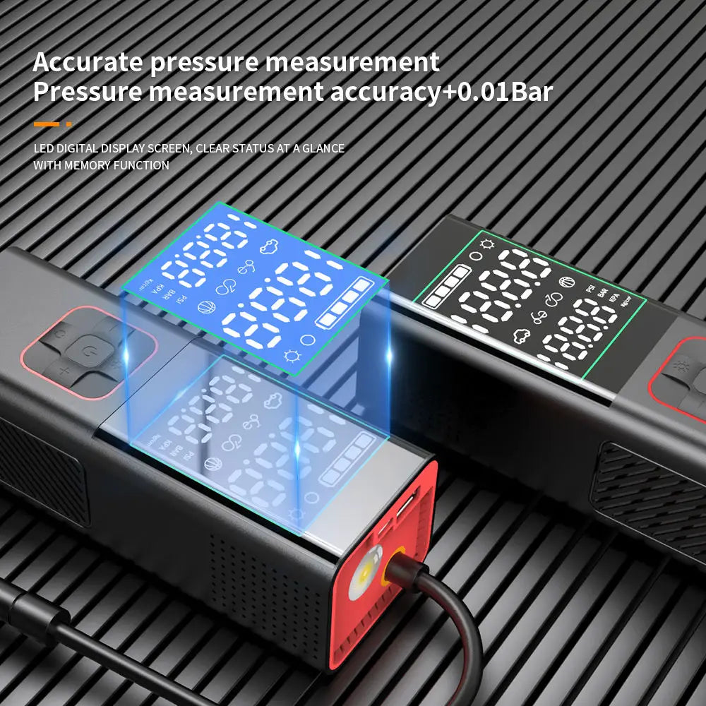 Portable Wireless Tire Inflator 35L/Min Car Air Pump Digital Cordless Compressor 12V Auto