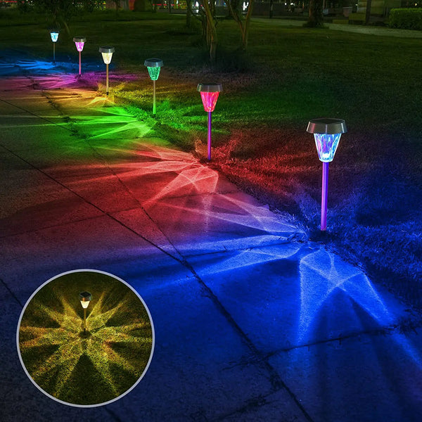 Solar Outdoor Decorations Waterproof Solar Yard Lights 7 Color Changing Solar Garden