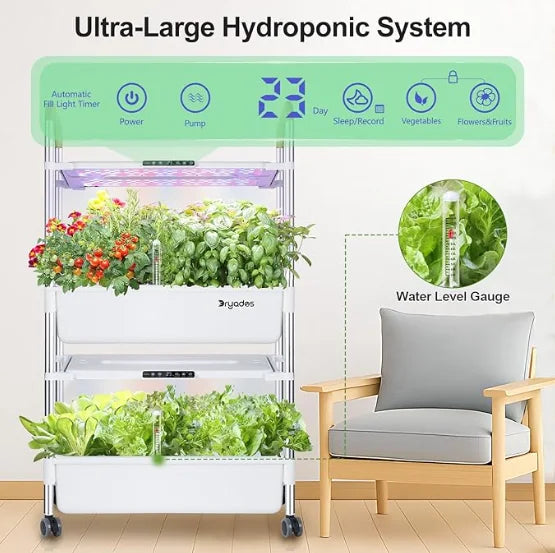 Indoor Eco-Friendly Hydroponic Growing System 54 Pods Herbs Vegetable/Fruit Kit Large