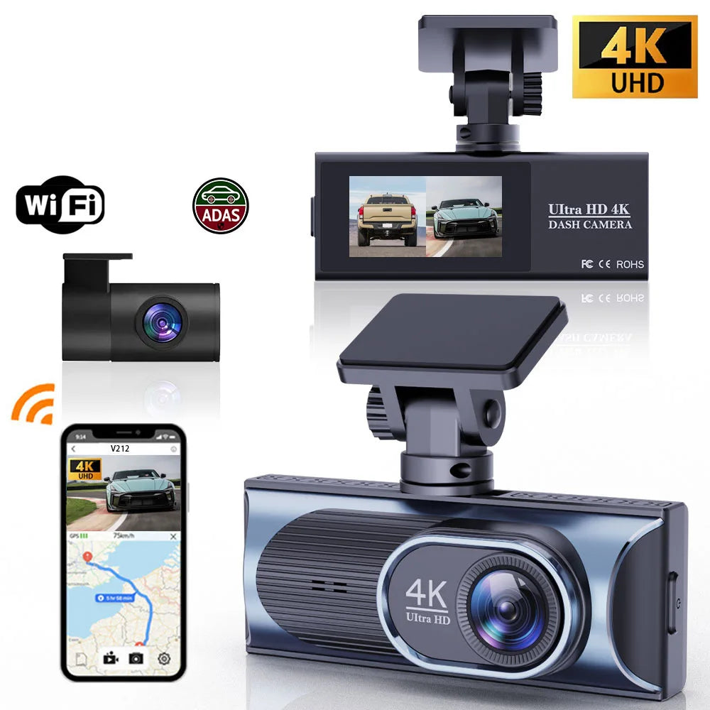 New C18 Front Rear Dual Recording 4K Dash Cam High-Definition Night Vision WiFi