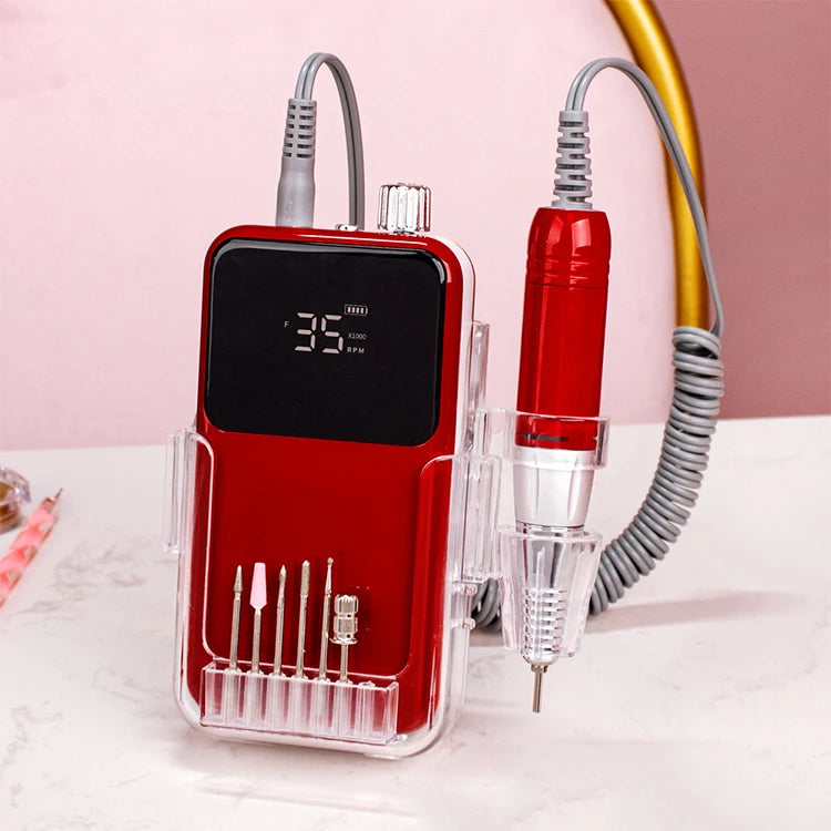 Electric Manicure Nail Drill Machine with Stainless Steel High-Speed Grinder and Remover