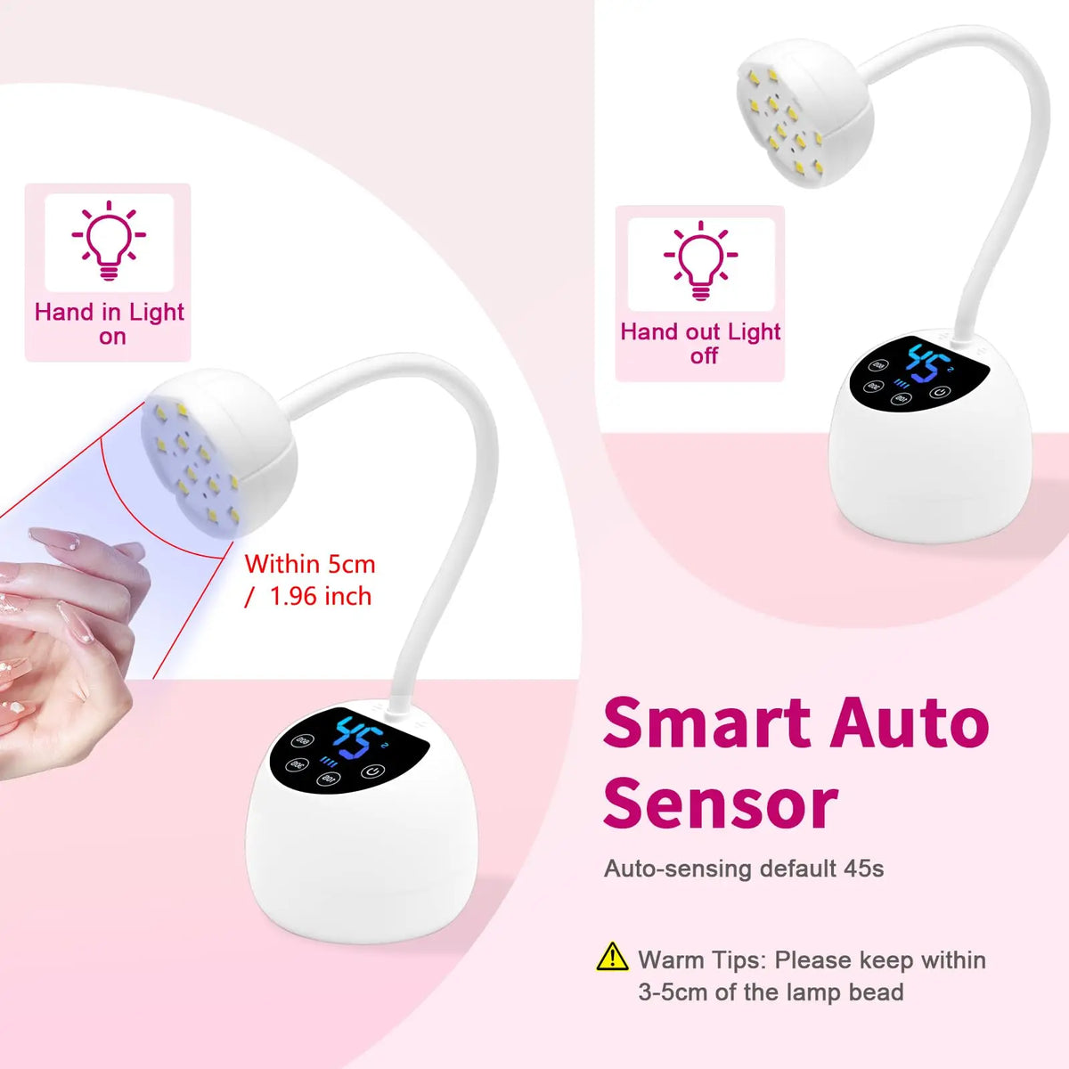 Vantrend Beauty High Power 36W Portable UV LED Nail Lamp Auto Sensor LCD Display Cordless