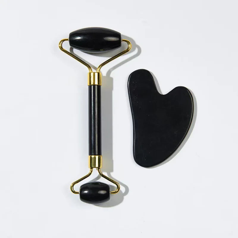 Jade Roller and Gua Sha Set Jade Facial Roller Massager Green Wind Jade Manual