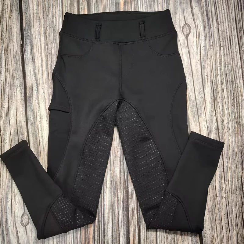 Horse Riding Breeches Keep Warm Competition Equestrian Pants Fleece Lining in Winter