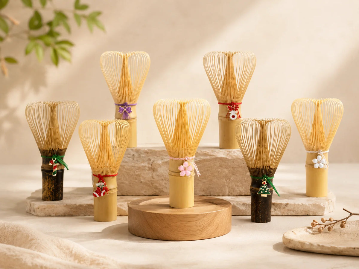 Handmade Japanese Matcha Whisk Ceremonial Customize Purple Shin Chasen With Charming