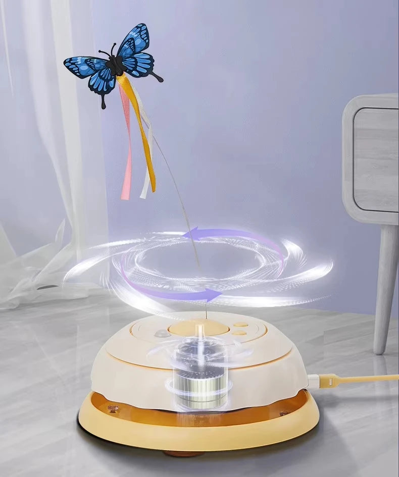 Smart Automatic Rotation Modern Plastic Cat Toys Electric Spinning Turntable Cat Stick