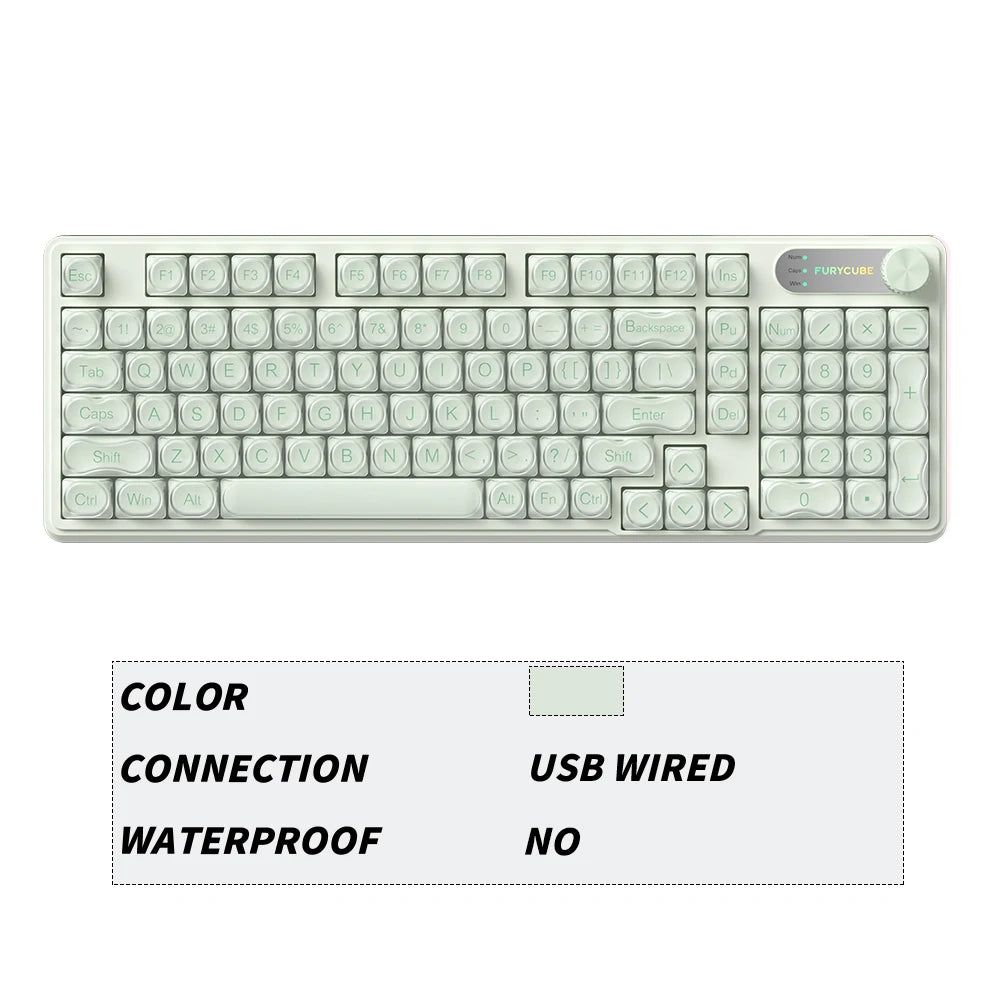 98 Keys Detachable Wired/Wireless Membrane Mechanical Feel Keyboard RGB with PBT Side-Lit