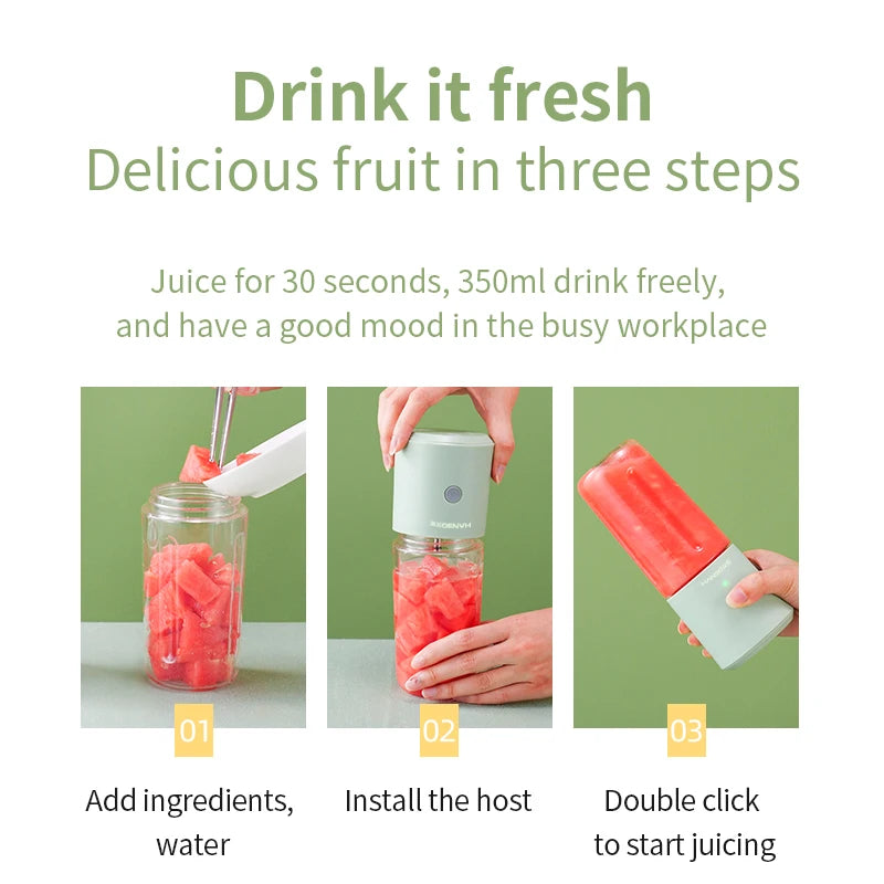 Portable Juice Blender Hand Mini Rechargeable Battery Juicer Blender Fruit Juicer Food