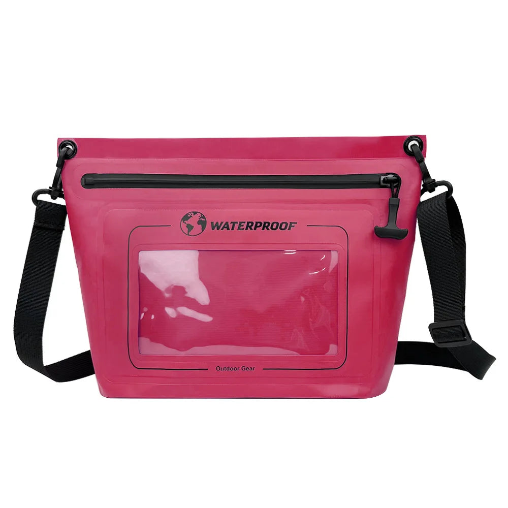 Portable Touchscreen Waterproof Crossbody Bag | Airtight Zipper Dry Bag for Outdoor