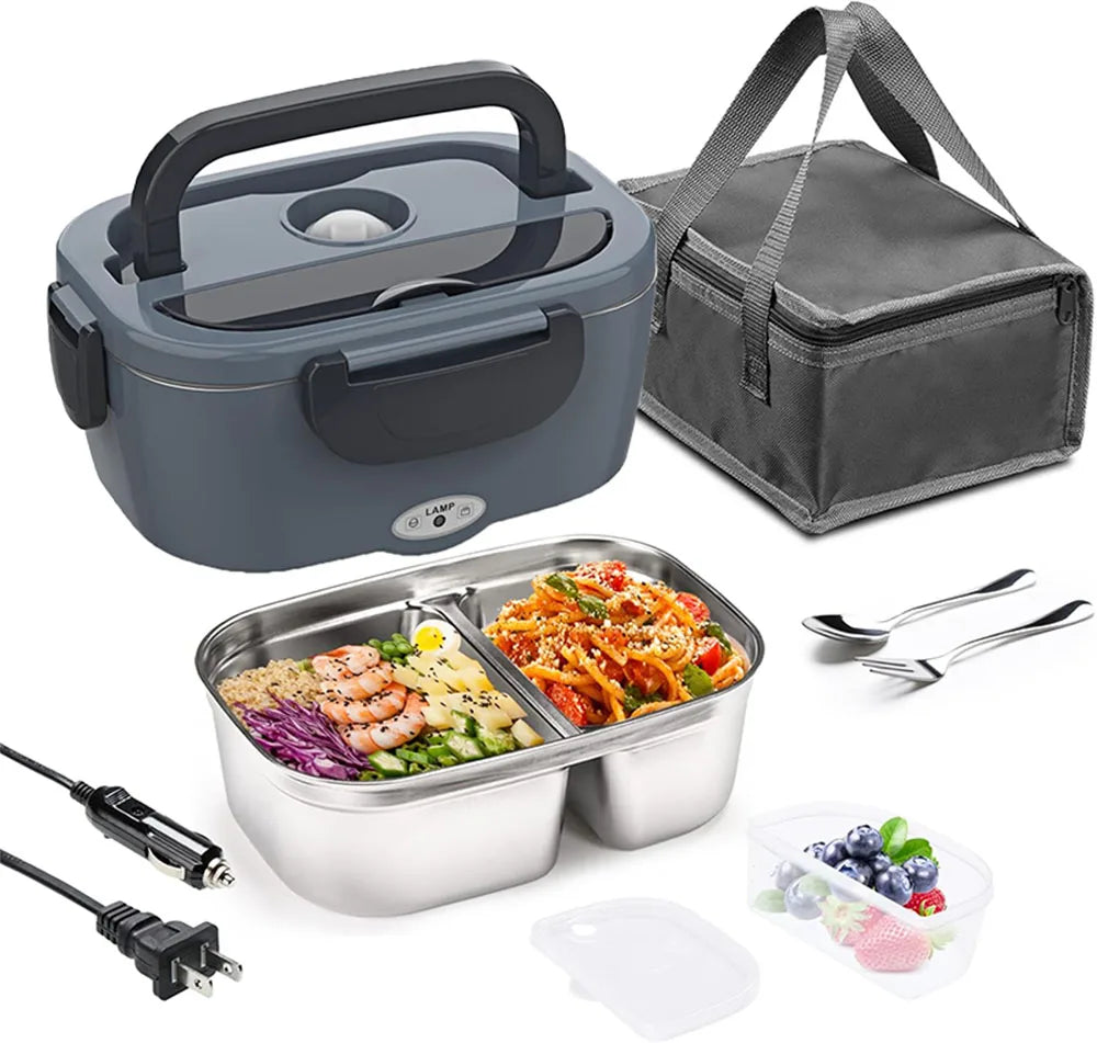 Electric Lunch Box Food Warmer Portable Food Heater for Car & Home Leak Proof Stainless