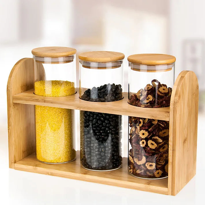Borosilicate Mini Small Glass Spice Jar Set Food Storage Container Bottle With Airtight