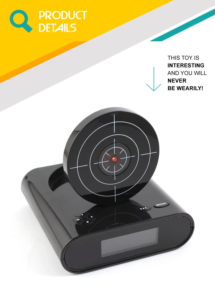 Lazy Wake Up Clock Gun Shooting Target Sunrise Alarm Clock for Sale