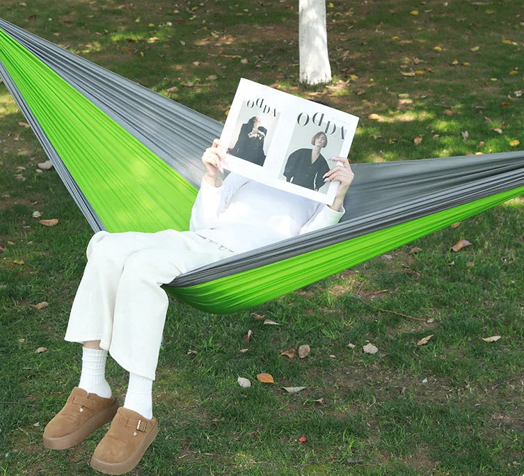 Portable Lightweight Single Wide Polyester Fabric Hammock Swing Camping Bed Durable