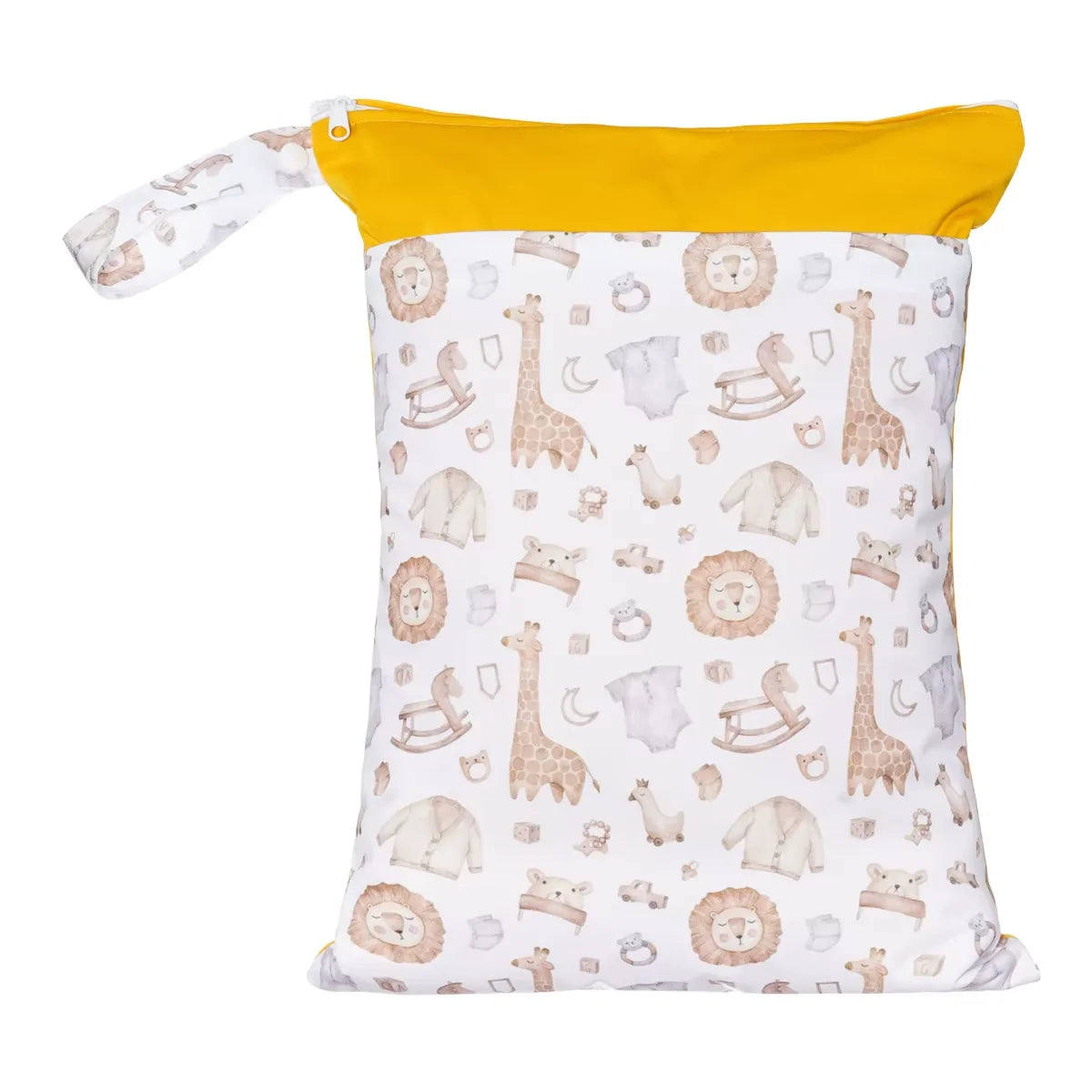 Printed Waterproof Wet Dry Bag Soft Polyester Zipper Storage Pouch for Infant Beach