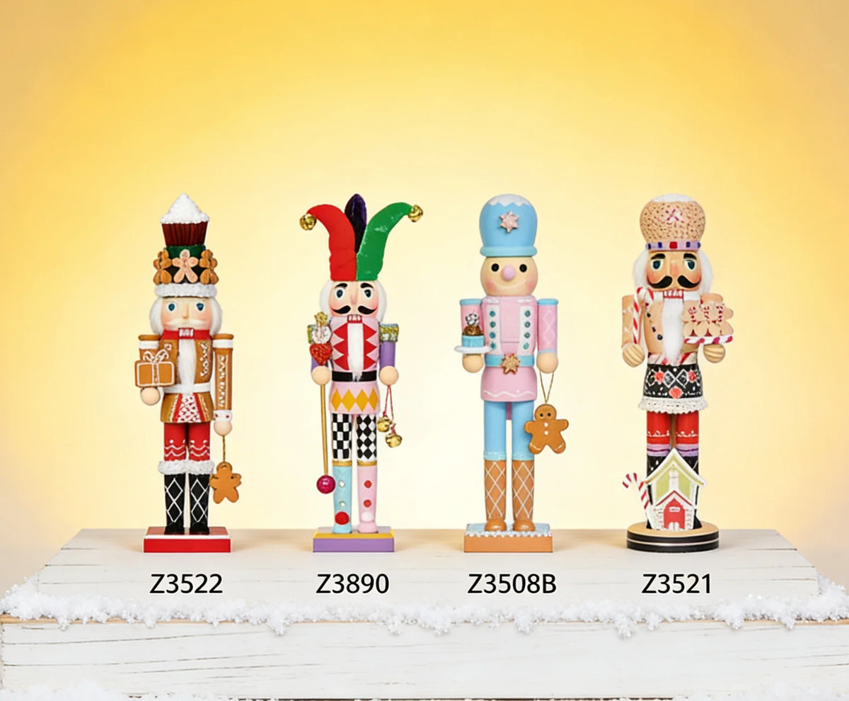 Handmade Traditional Wood Christmas Nutcracker King Soldier Doll Three-Piece Small UV