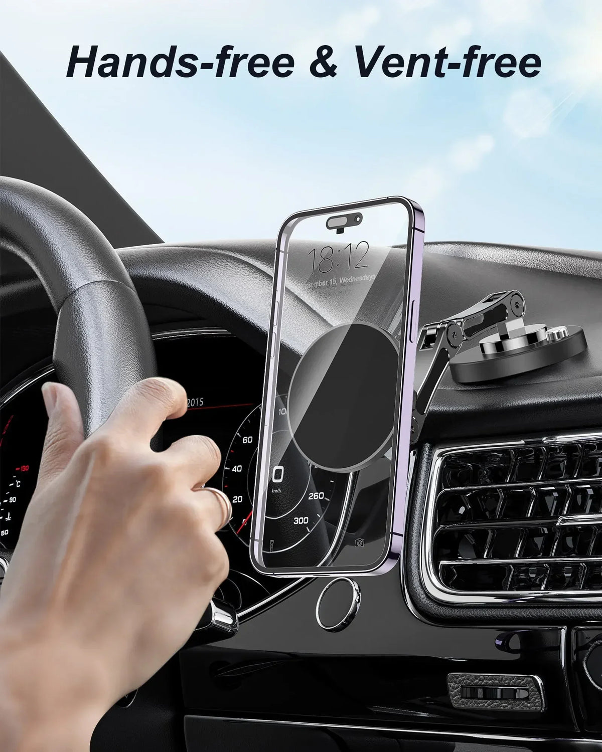 360 Degree Rotation Universal Cell Mobile Bracket Foldable Magnetic Car Phone Holder