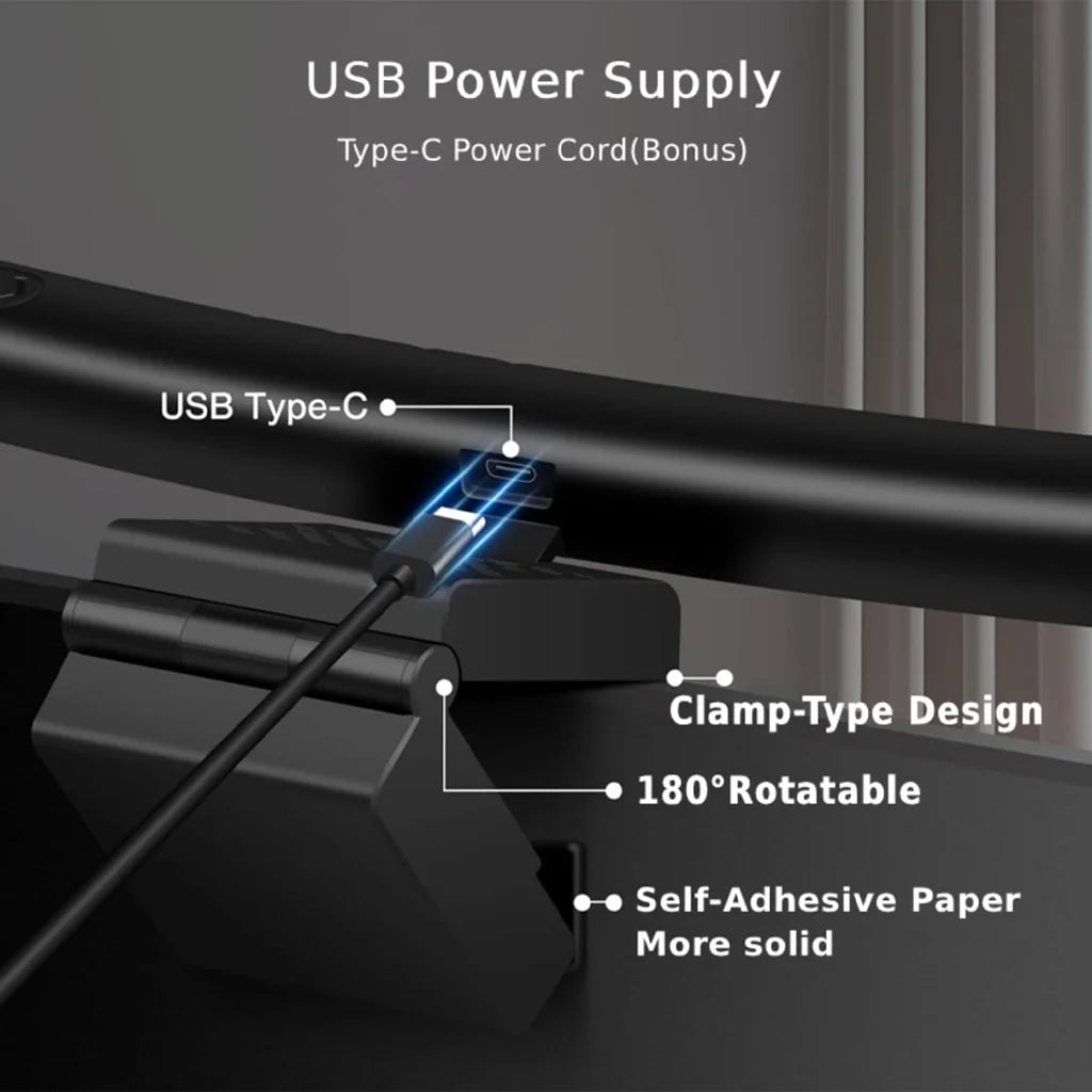 Dimmable Color Changing Curved Monitor Light Bar USB LED Lamp with Touch Control Timer