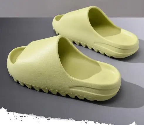 Light Green EVA Cloud Slides Non-Slip Open Toe Unisex Shower Slippers Lightweight Indoor