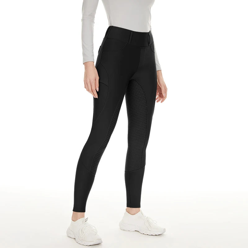 Horse Riding Breeches Keep Warm Competition Equestrian Pants Fleece Lining in Winter