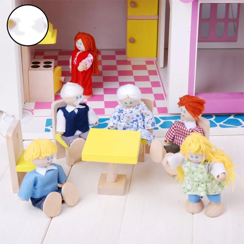 Diy Wooden Dollhouse for Kids Miniature Fashion Model with Furniture Pretend Play Toy