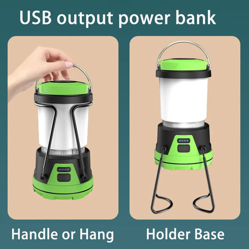 1000LM Rechargeable Camping Lantern with USB Output Power Bank Multi Light Modes Hanging