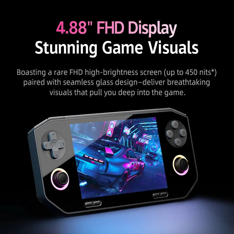 EX8 Retro Game Console Android 14 System Open Source Handheld Console 4.88-Inch HD Screen