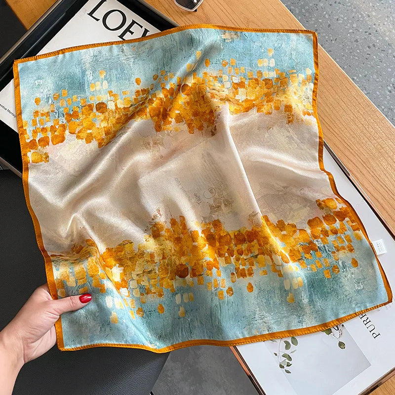 Luxury Silk Scarf for Women Pack Floral Style Multi-Functional All Season