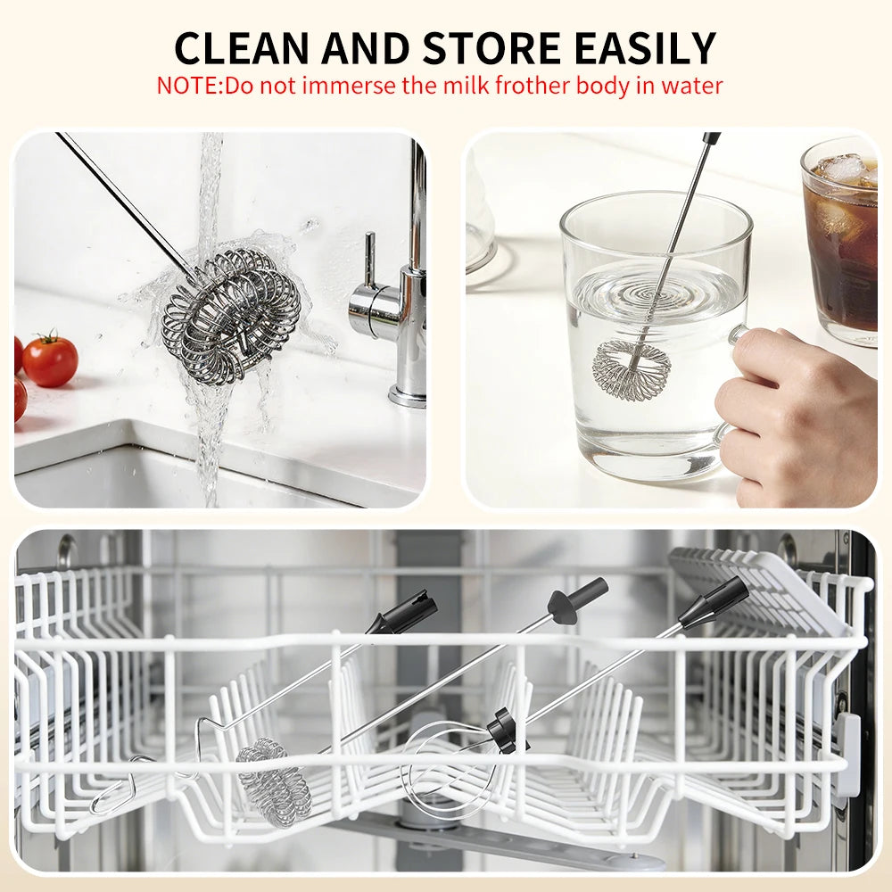 Kitchen Powerful Rechargeable Fast Handheld Drink Mixer Electric Whisk Milk Frother