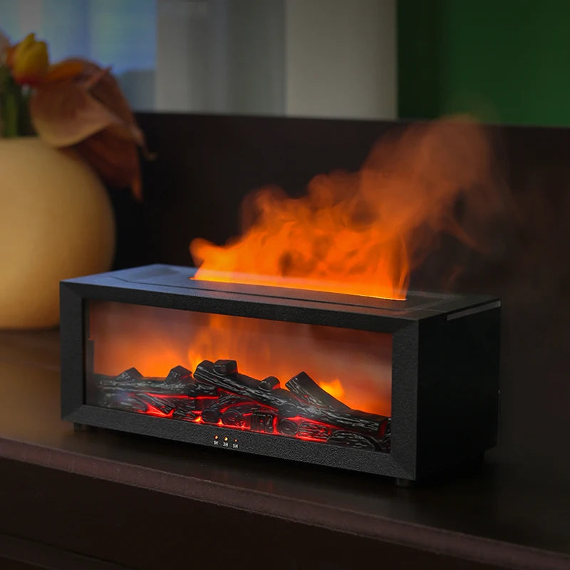 New Fireplace Aroma Diffuser Seven Color Timing Remote Control Simulation 3D Flame
