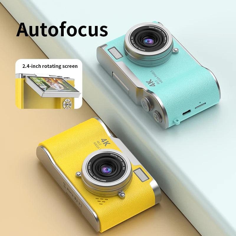 LK007 Kids Camera Toys for Girls Toddler Children'S Digital Camera Cute Cartoon 4K HD