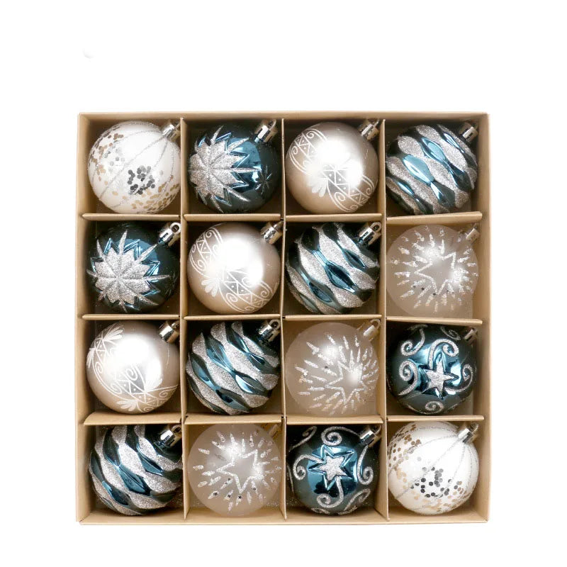 16-Piece Painted Christmas Ball Set Christmas Tree Ornaments