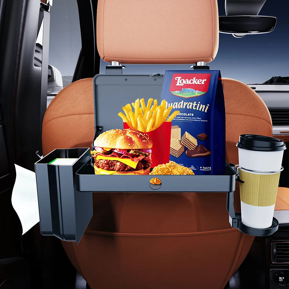 Car Food Travel Tray Multi- Functional Eating Drinking Car Backseat Tray Organizer