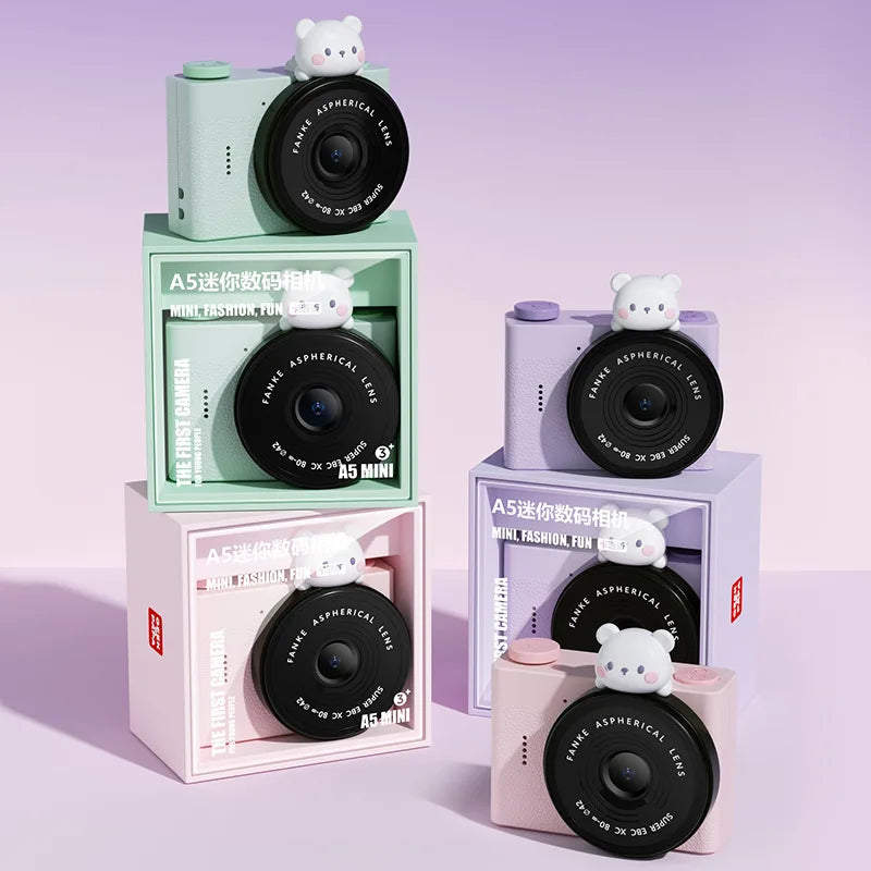 Kids Gift Mini Digital Video Camera 2000W HD with Built-In Games Cute Cartoon Design Gift